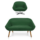 Kit 01 Namoradeira 02 Lugares E 01 Poltrona Giratória Giovana