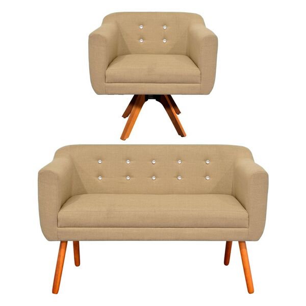 Kit 01 Namoradeira 02 Lugares E 01 Poltrona Giratória Julia L