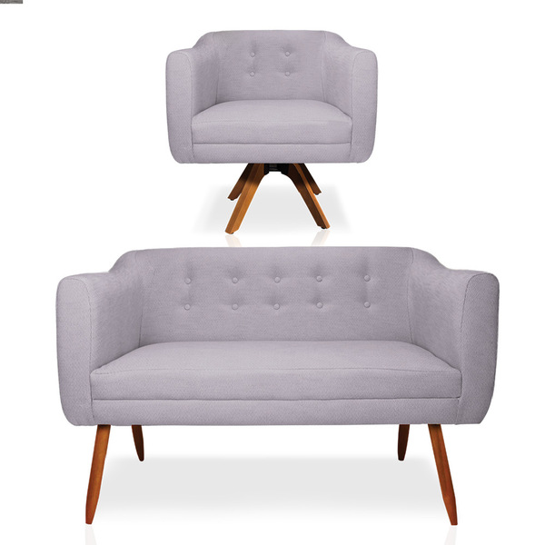 Kit 01 Namoradeira 02 Lugares E 01 Poltrona Giratória Julia L