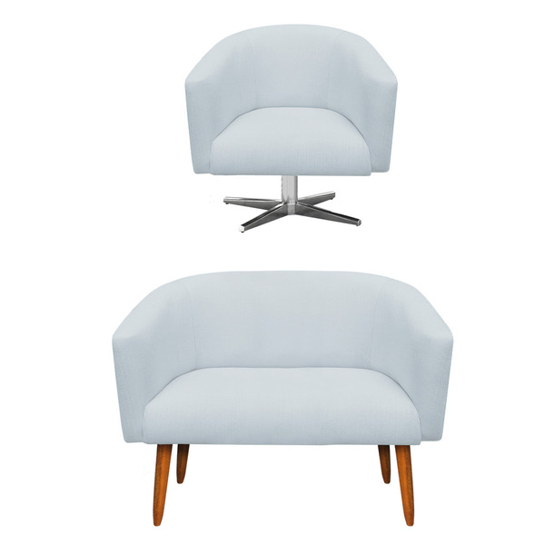 Kit 01 Namoradeira 02 Lugares E 01 Poltrona Giratória Stella