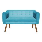 Kit 01 Namoradeira 02 Lugares E 01 Poltrona Julia Suede Azul