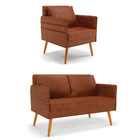 Kit 01 Namoradeira 02 Lugares E 01 Poltrona Mari Corano Nozes