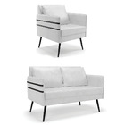 Kit 01 Namoradeira 02 Lugares E 01 Poltrona Mari Corano Pés P