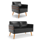 Kit 01 Namoradeira 02 Lugares E 01 Poltrona Mari Corano Pés P