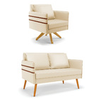 Kit 01 Namoradeira 02 Lugares E 01 Poltrona Mari Corino Bege