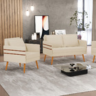 Kit 01 Namoradeira 02 Lugares E 01 Poltrona Mari Linho Bege A