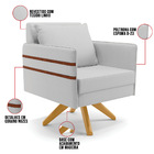 Kit 01 Namoradeira 02 Lugares E 01 Poltrona Mari Linho Cinza