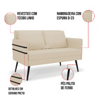 Kit 01 Namoradeira 02 Lugares E 01 Poltrona Mari Linho Pés Pa