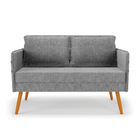 Kit 01 Namoradeira 02 Lugares E 01 Poltrona Mari Linho Pés Pa