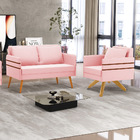 Kit 01 Namoradeira 02 Lugares E 01 Poltrona Mari Suede Base D