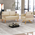 Kit 01 Namoradeira 02 Lugares E 01 Poltrona Mari Suede Bege B