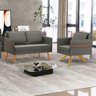 Kit 01 Namoradeira 02 Lugares E 01 Poltrona Mari Suede Grafit