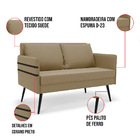 Kit 01 Namoradeira 02 Lugares E 01 Poltrona Mari Suede Marrom