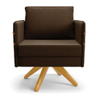 Kit 01 Namoradeira 02 Lugares E 01 Poltrona Mari Suede Marrom