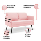 Kit 01 Namoradeira 02 Lugares E 01 Poltrona Mari Suede Pés Pa