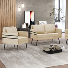 Kit 01 Namoradeira 02 Lugares E 01 Poltrona Mari Suede Pés Pa