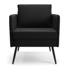 Kit 01 Namoradeira 02 Lugares E 01 Poltrona Mari Suede Preto