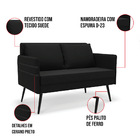 Kit 01 Namoradeira 02 Lugares E 01 Poltrona Mari Suede Preto