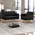 Kit 01 Namoradeira 02 Lugares E 01 Poltrona Mari Suede Preto