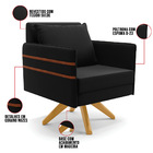 Kit 01 Namoradeira 02 Lugares E 01 Poltrona Mari Suede Preto