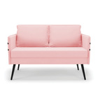 Kit 01 Namoradeira 02 Lugares E 01 Poltrona Mari Suede Rosa B