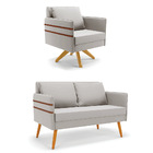 Kit 01 Namoradeira 02 Lugares E 01 Poltrona Mari Veludo Base