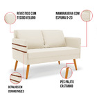 Kit 01 Namoradeira 02 Lugares E 01 Poltrona Mari Veludo Base