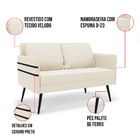 Kit 01 Namoradeira 02 Lugares E 01 Poltrona Mari Veludo Bege