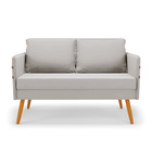 Kit 01 Namoradeira 02 Lugares E 01 Poltrona Mari Veludo Cinza