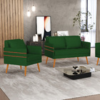 Kit 01 Namoradeira 02 Lugares E 01 Poltrona Mari Veludo Luxo