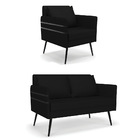 Kit 01 Namoradeira 02 Lugares E 01 Poltrona Mari Veludo Luxo