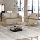 Kit 01 Namoradeira 02 Lugares E 01 Poltrona Mari Veludo Luxo