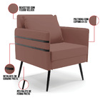 Kit 01 Namoradeira 02 Lugares E 01 Poltrona Mari Veludo Rosê