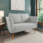 Kit 01 Namoradeira 02 Lugares E 01 Poltrona Marilia Linho Pés