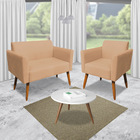 Kit 01 Namoradeira 02 Lugares E 01 Poltrona Marisa Suede Cara