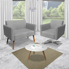 Kit 01 Namoradeira 02 Lugares E 01 Poltrona Marisa Suede Graf