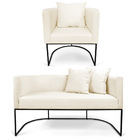 Kit 01 Namoradeira 02 Lugares E 01 Poltrona Paola Linho Areia