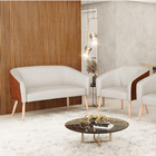 Kit 01 Namoradeira 02 Lugares E 01 Poltrona Stella Corano Noz