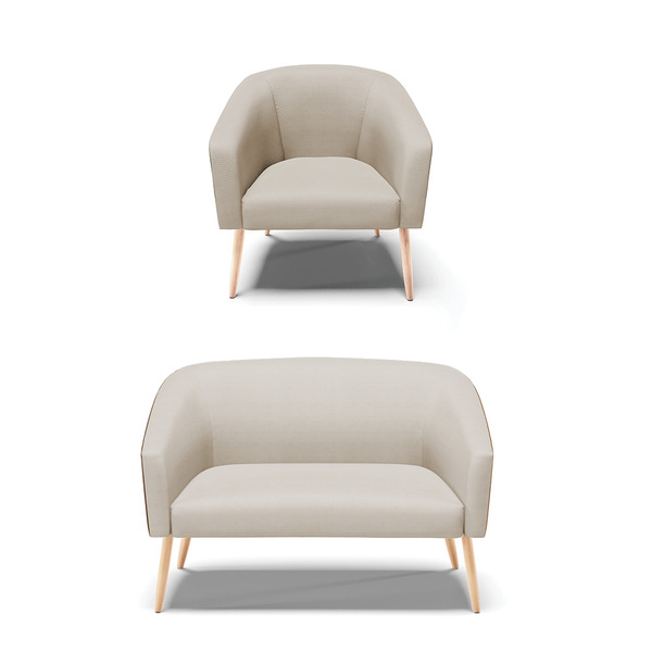 Kit 01 Namoradeira 02 Lugares E 01 Poltrona Stella Corano Noz