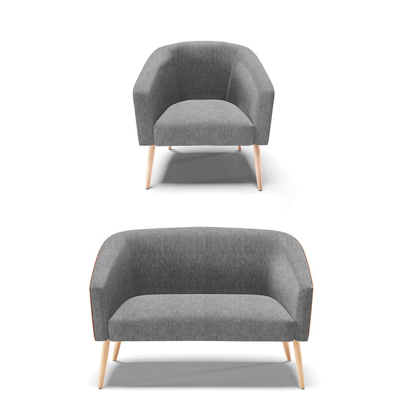 Kit 01 Namoradeira 02 Lugares E 01 Poltrona Stella Corano Noz