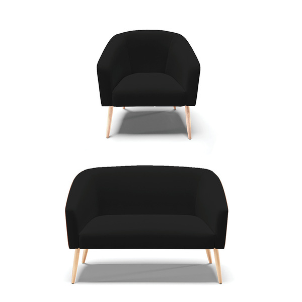 Kit 01 Namoradeira 02 Lugares E 01 Poltrona Stella Corano Noz