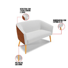 Kit 01 Namoradeira 02 Lugares E 01 Poltrona Stella Corano Noz