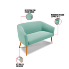 Kit 01 Namoradeira 02 Lugares E 01 Poltrona Stella Suede Azul