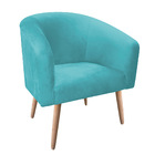 Kit 01 Namoradeira 02 Lugares E 01 Poltrona Stella Suede Azul