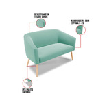 Kit 01 Namoradeira 02 Lugares E 01 Poltrona Stella Suede Azul