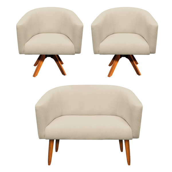 Kit 01 Namoradeira 02 Lugares E 02 Poltr