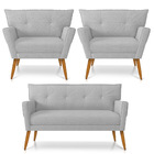 Kit 01 Namoradeira 02 Lugares E 02 Poltronas Anitta Com Stras