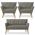 Kit 01 Namoradeira 02 Lugares E 02 Poltronas Anitta Com Stras