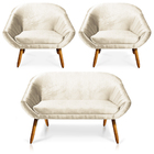 Kit 01 Namoradeira 02 Lugares E 02 Poltronas Giovana Acetinad