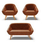 Kit 01 Namoradeira 02 Lugares E 02 Poltronas Giovana Corano P